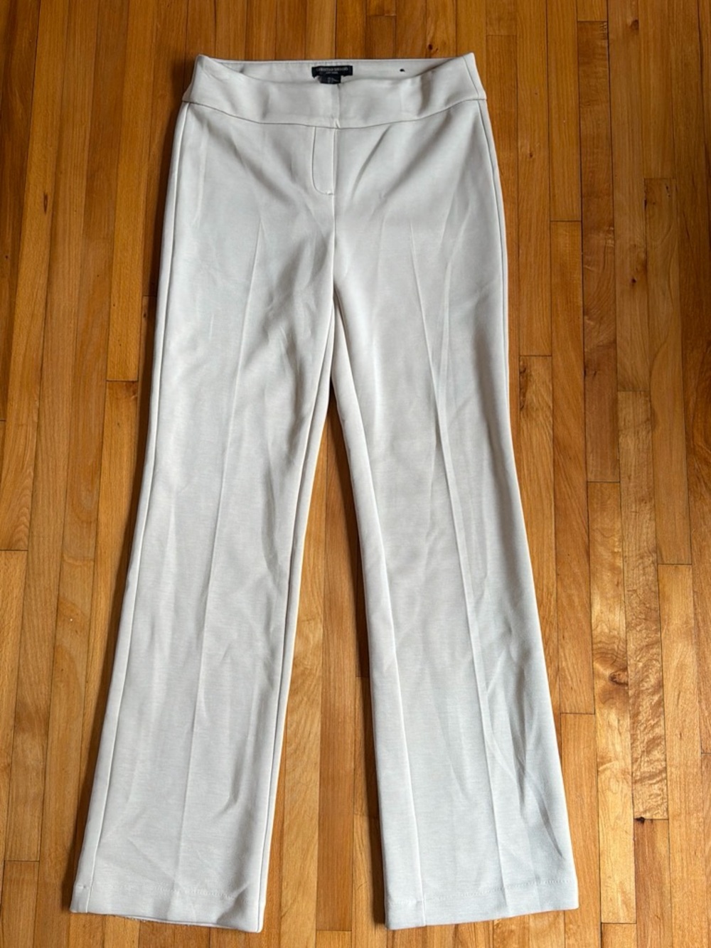 Christian Siriano Cream Wide-Leg Pull-On Trousers